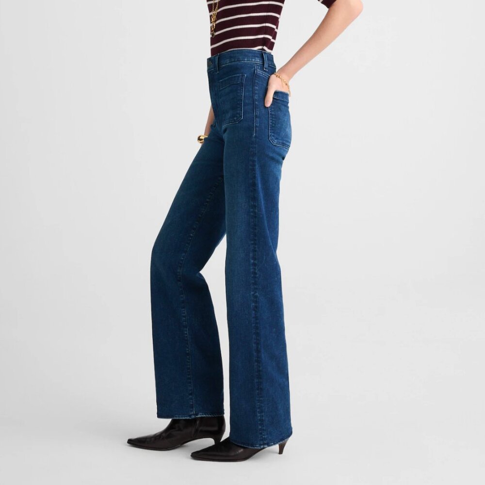 Madewell High-Rise Wide Leg Denim Jeans in Indigo - Picture 4 of 8